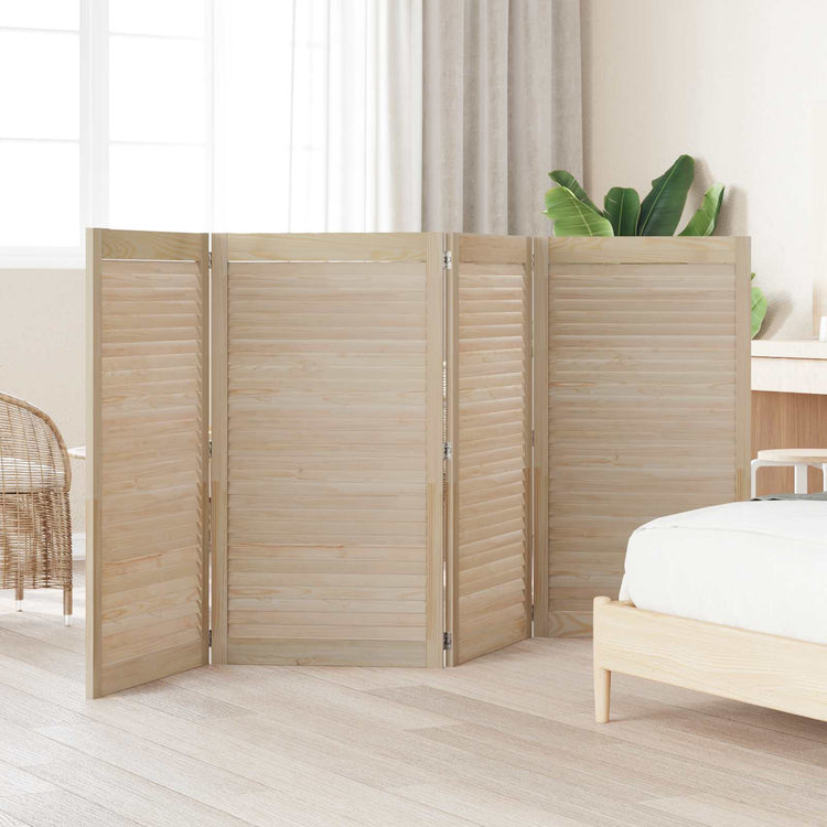 Vidaxxl Schranktür 4 Stk. Natur 110 x 2,1 x 59,5 cm massives Kiefernholz