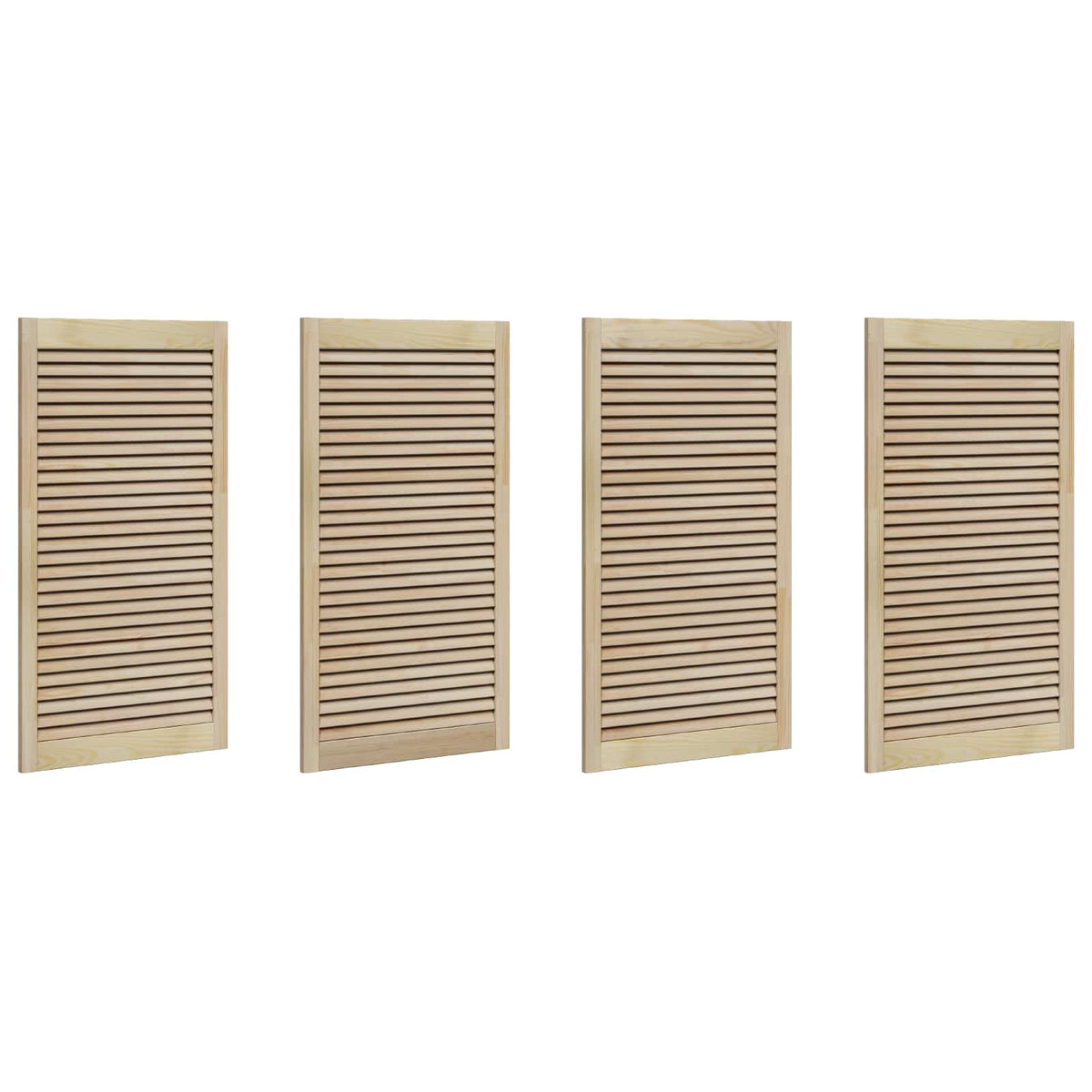Vidaxxl Schranktür 4 Stk. Natur 110 x 2,1 x 59,5 cm massives Kiefernholz