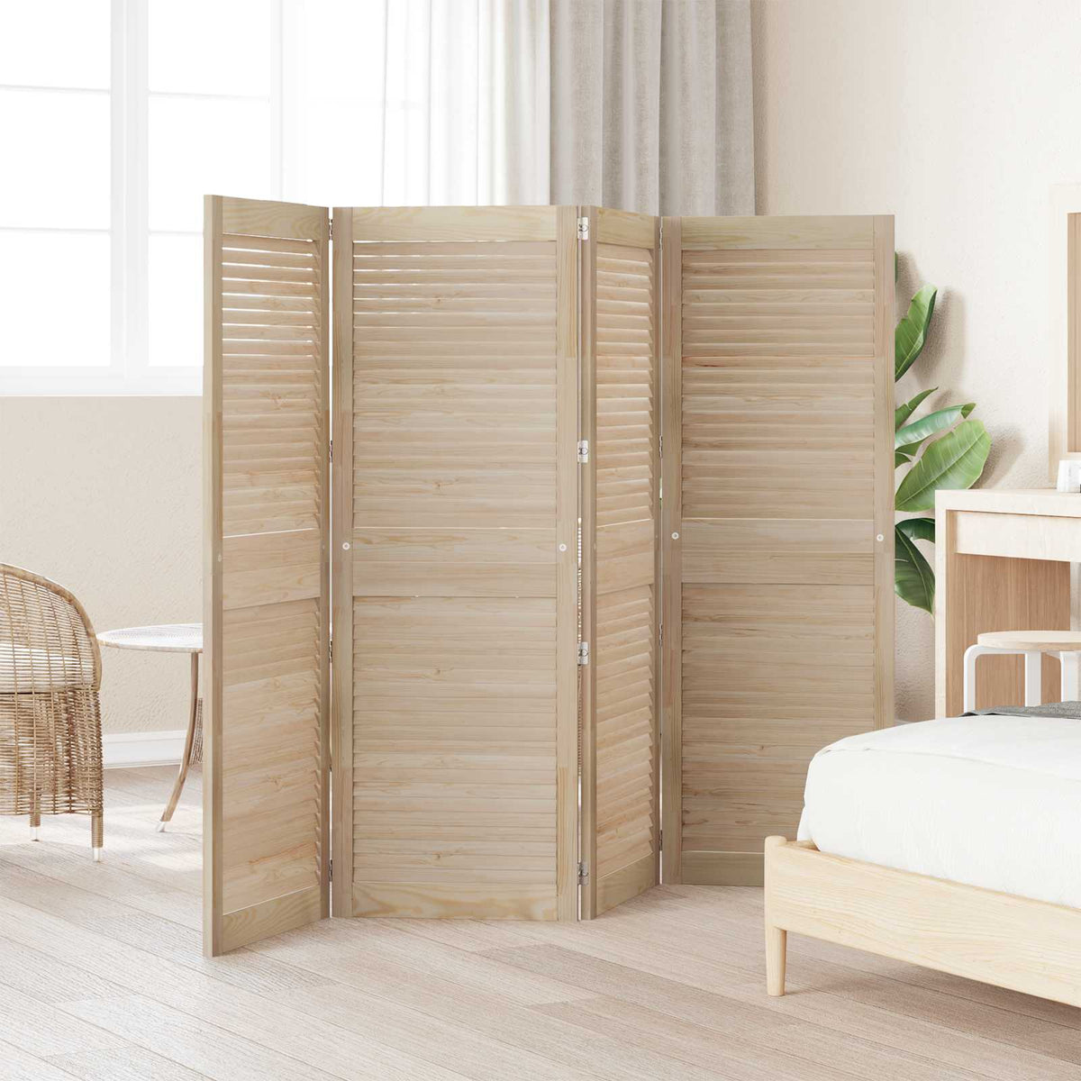 Vidaxx Schranktür 4 Stk. Natur 140,5 x 2 x 59,5 cm massives Kiefernholz