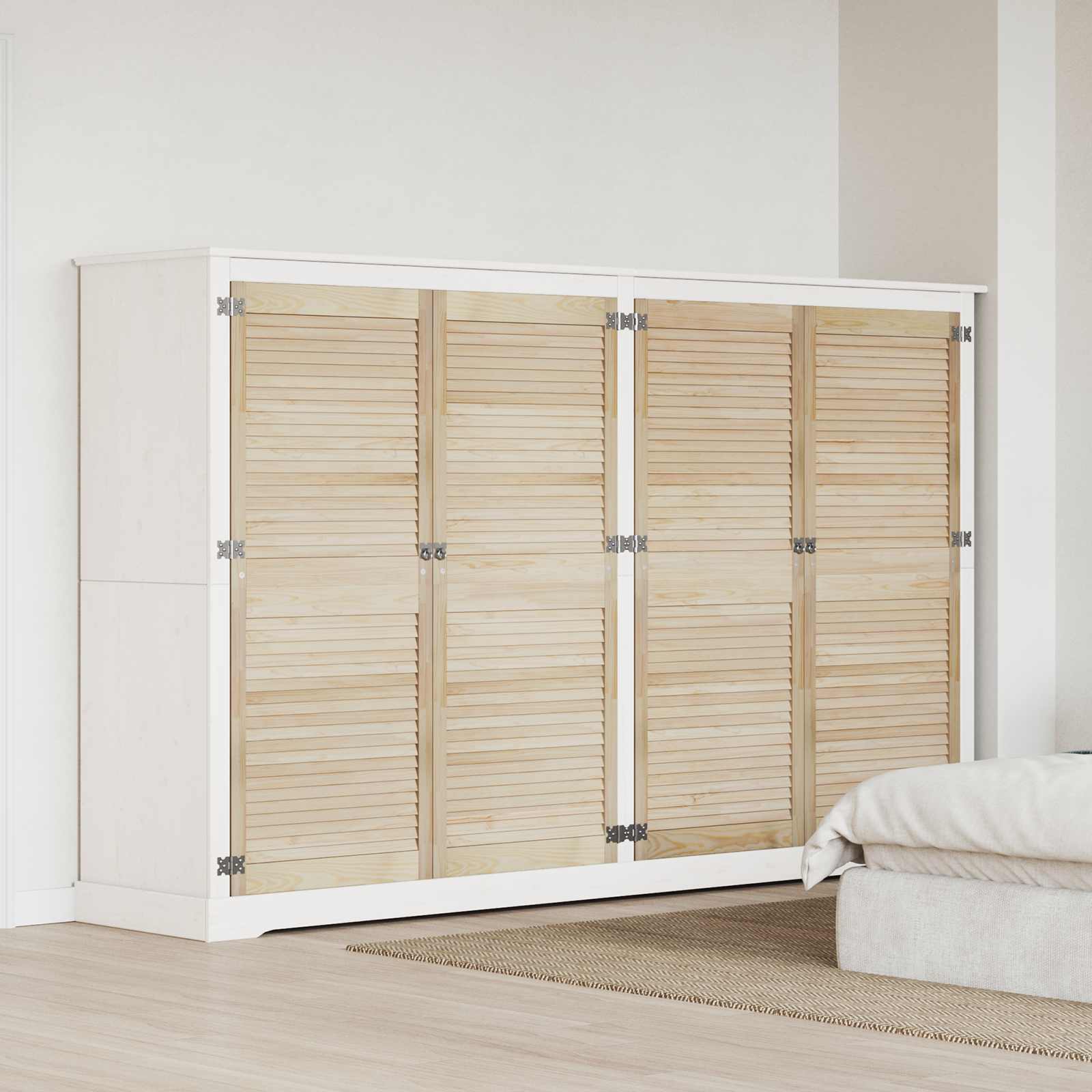 Vidaxxl Schranktür 4 Stk. Natur 140,5 x 2,1 x 59,5 cm massives Kiefernholz
