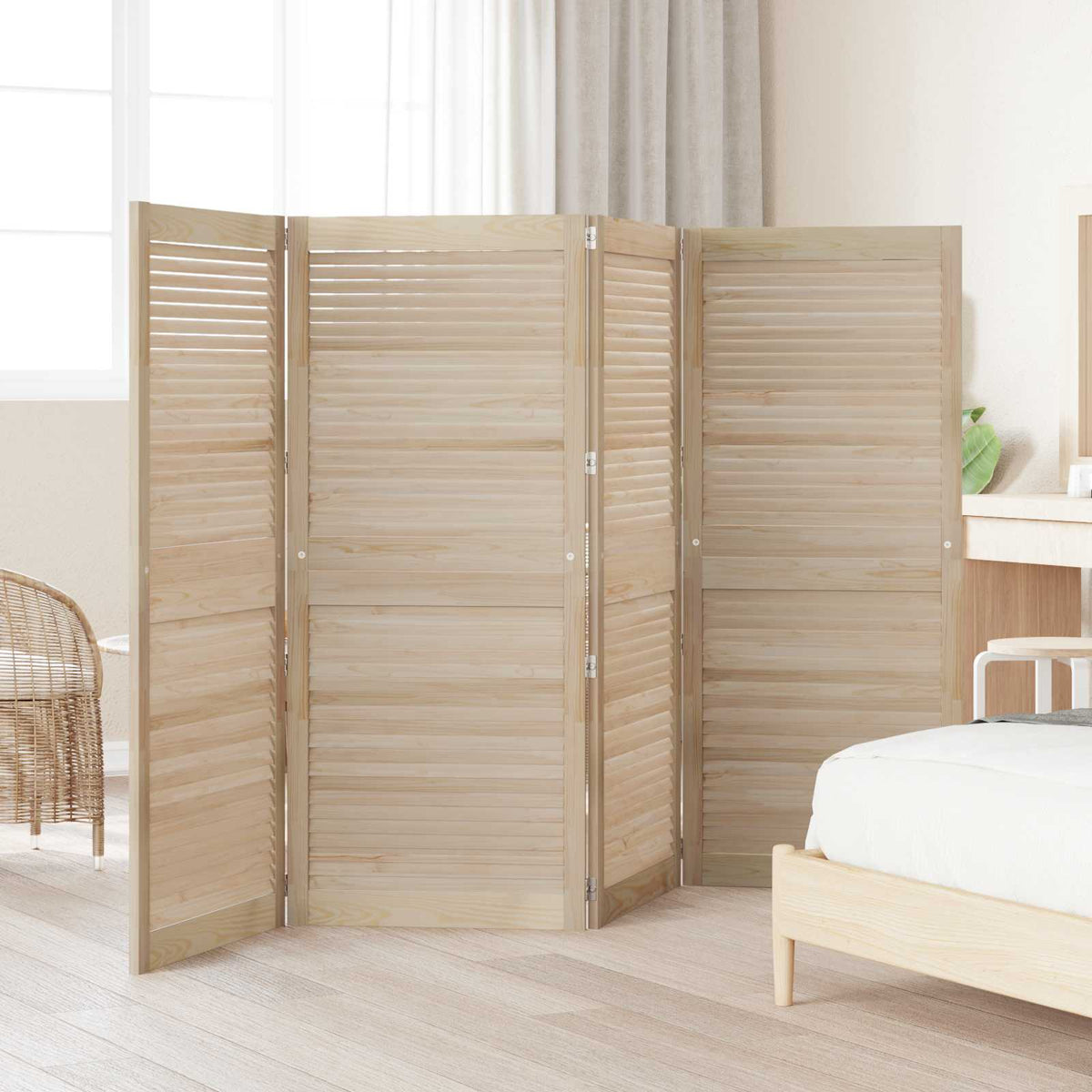 Vidaxxl Schranktür 4 Stk. Natur 140,5 x 2,1 x 59,5 cm massives Kiefernholz