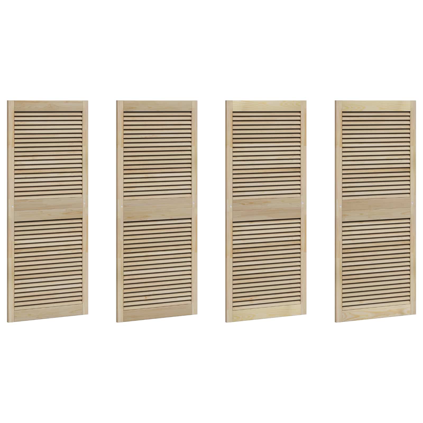 Vidaxxl Schranktür 4 Stk. Natur 140,5 x 2,1 x 59,5 cm massives Kiefernholz