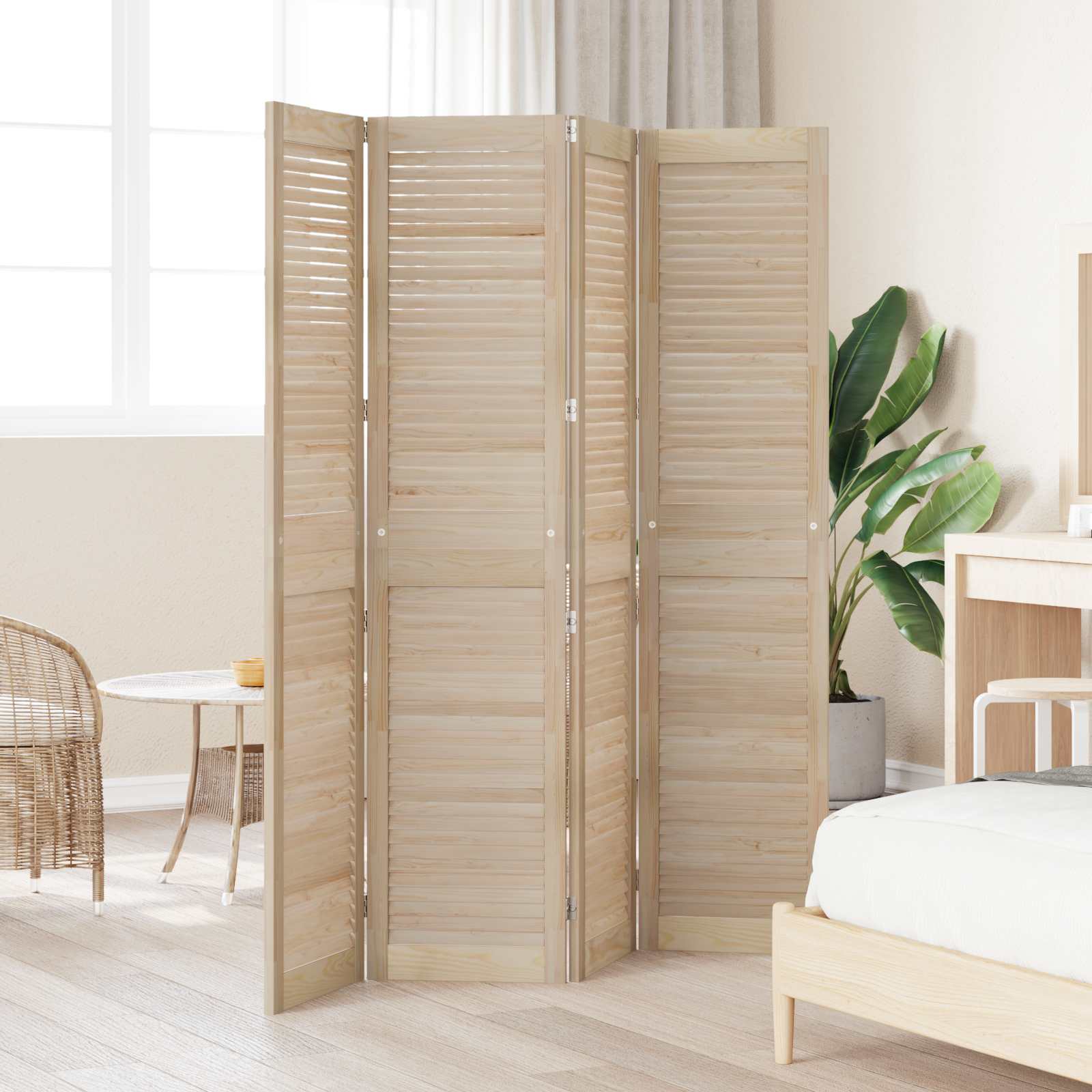 Vidaxxl Schranktür 4 Stk. Natur 170 x 2,1 x 39,5 cm massives Kiefernholz