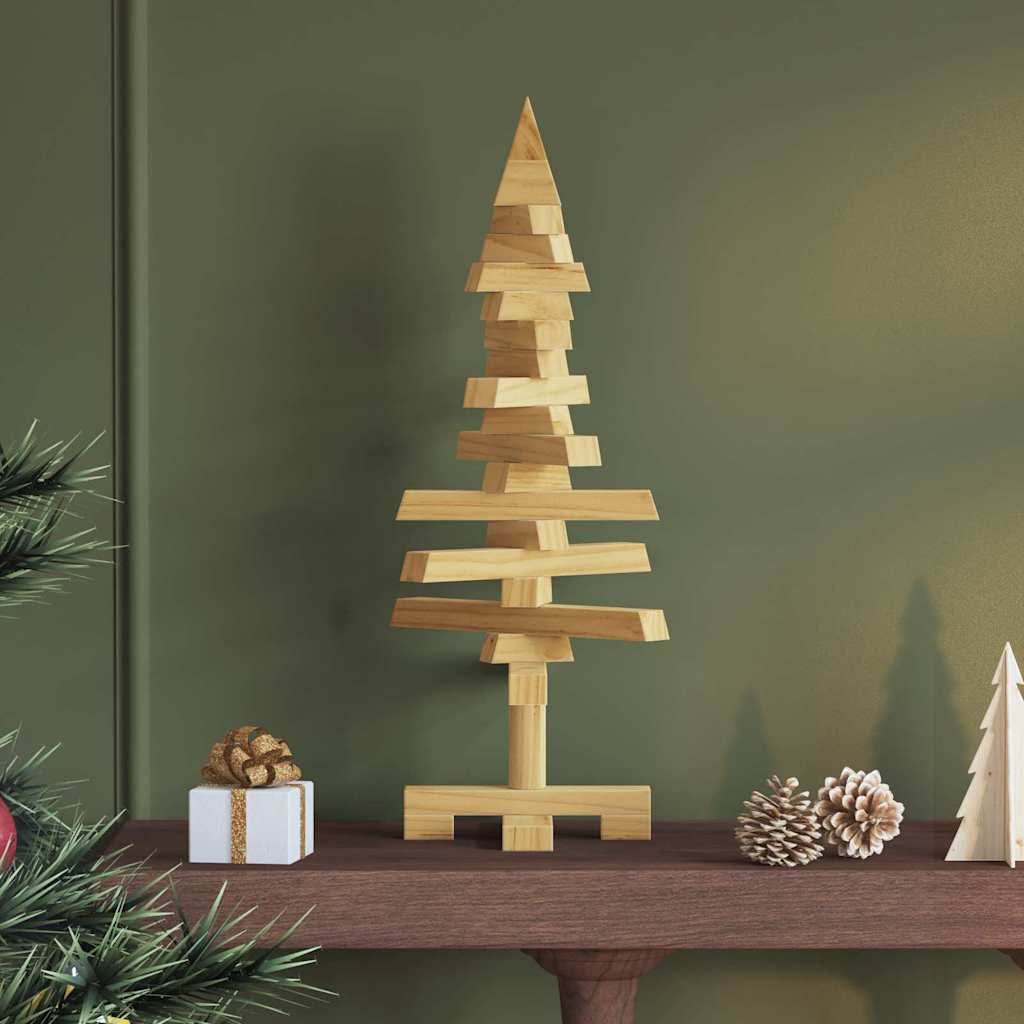 VidaXL-Weihnachtsbaum aus Holz mit standardmäßigem braunem 60 cm massivem Kiefernholz