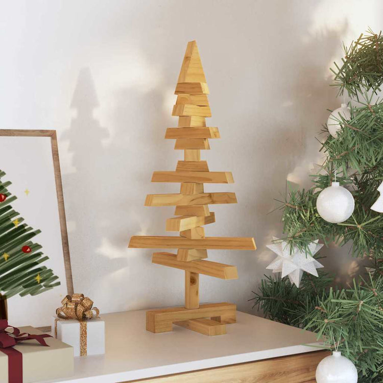 VidaXL-Weihnachtsbaum aus Holz mit standardmäßigem braunem 60 cm massivem Kiefernholz