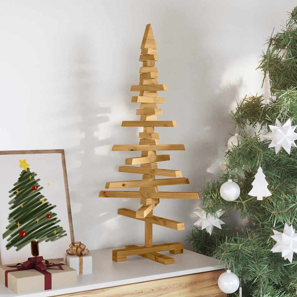 VidaXL-Holz-Weihnachtsbaum mit standardmäßigem braunem 90 cm massivem Kiefernholz