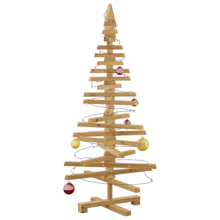 VidaXL-Weihnachtsbaum aus Holz mit standardmäßigem braunem 120 cm massivem Kiefernholz