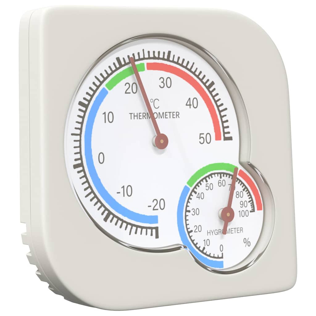 VidaXL Thermohygrometer weiß 7,5 x 7,5 x 1,2 cm abs