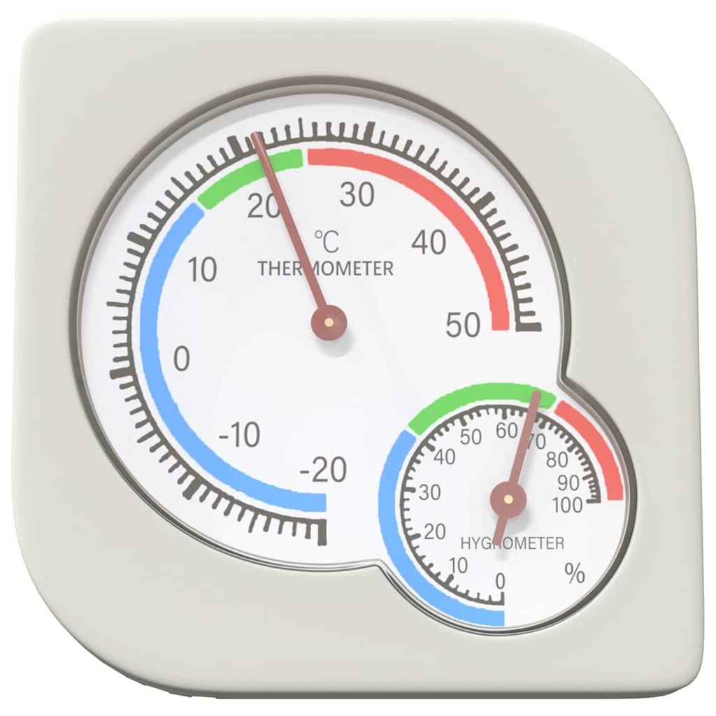 VidaXL Thermohygrometer weiß 7,5 x 7,5 x 1,2 cm abs