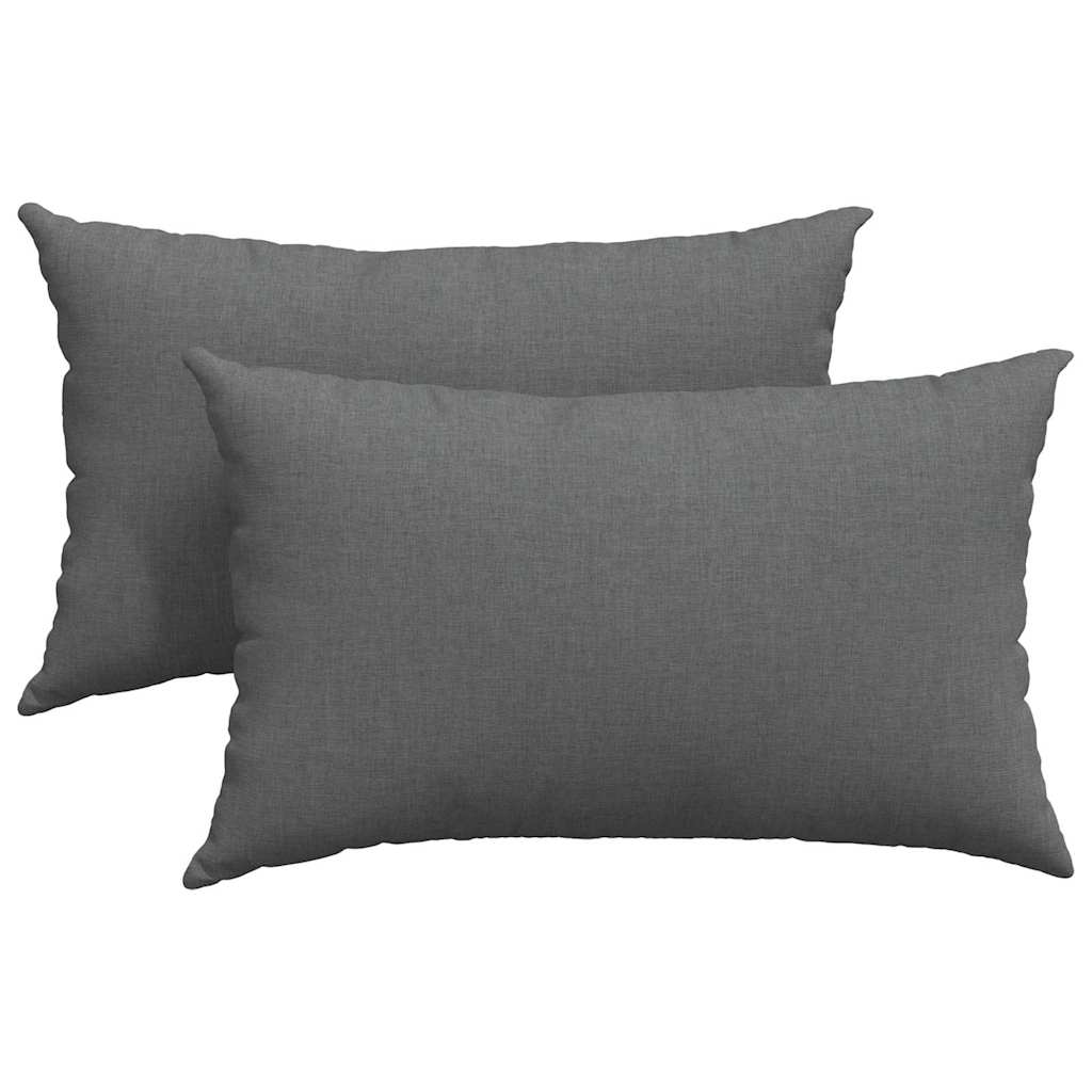 VidaXL Sofakissen 2 Stück dunkelgrau 50 x 30 cm Stoff