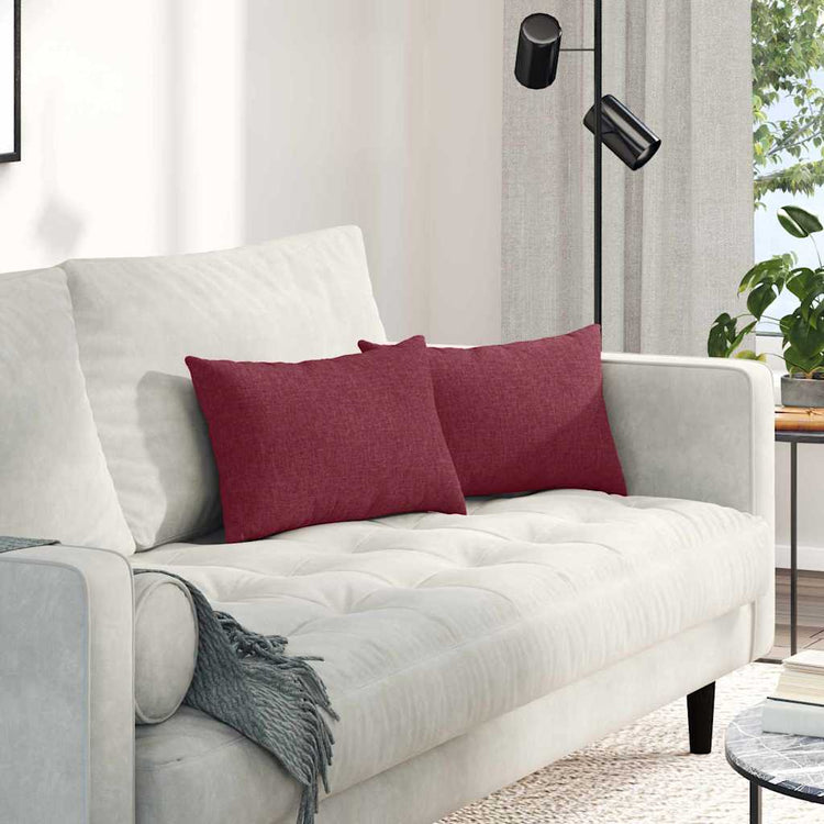 VidaXL Sofakissen 2 Stk. Weinrot 50 x 30 cm Stoff