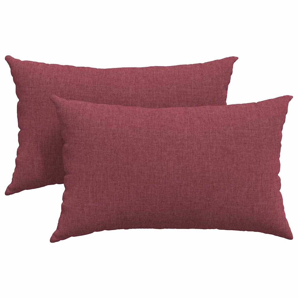 VidaXL Sofakissen 2 Stk. Weinrot 50 x 30 cm Stoff