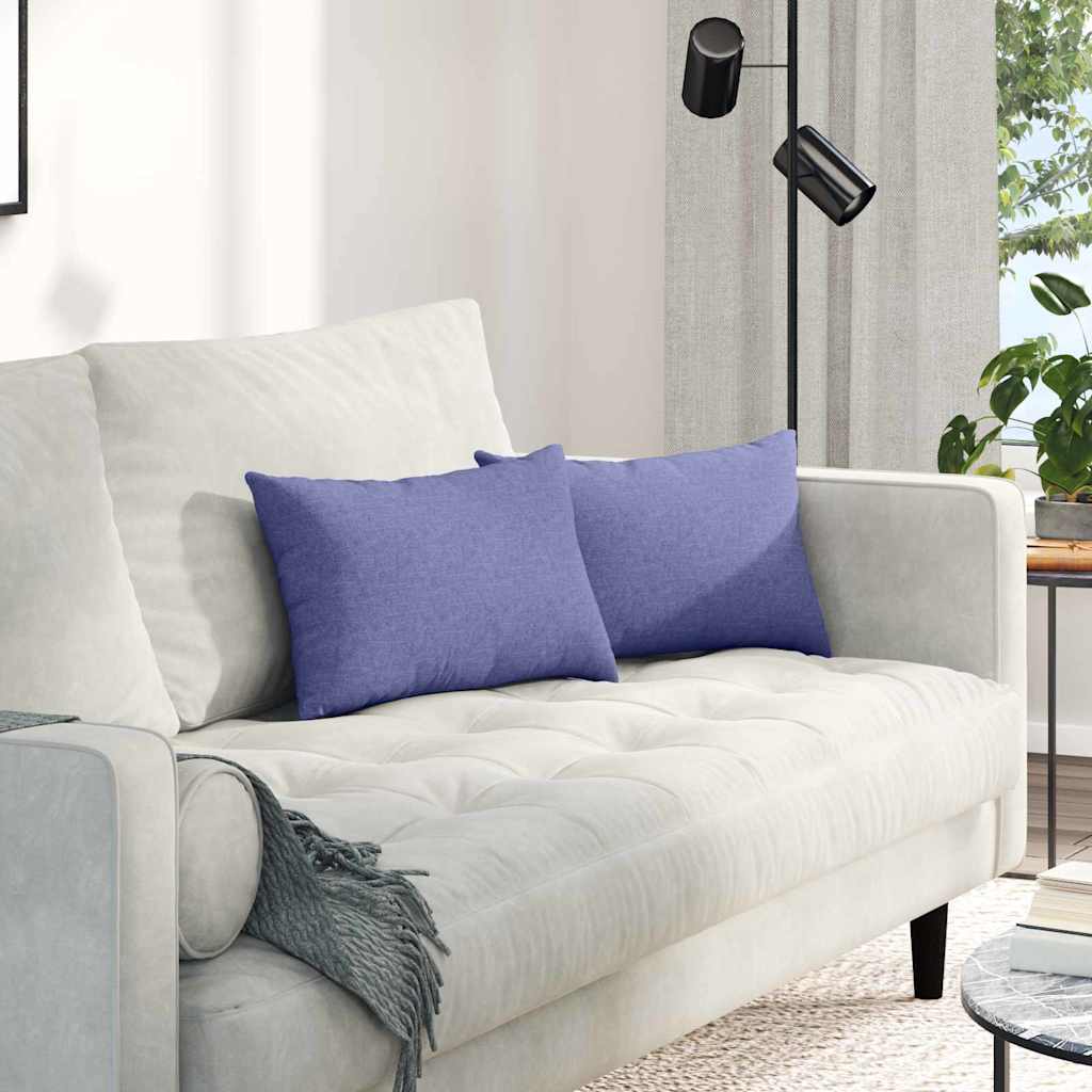 VidaXL Sofakissen 2 Stück Jeansblau 50 x 30 cm Stoff