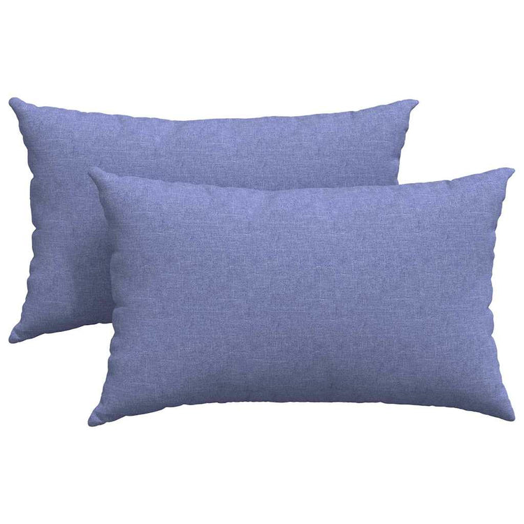 VidaXL Sofakissen 2 Stück Jeansblau 50 x 30 cm Stoff