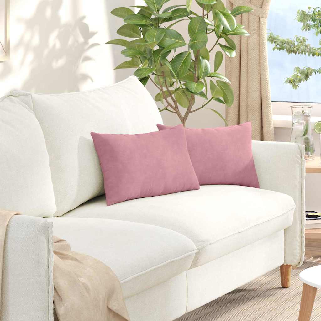 VidaXL Sofakissen 2 Stück rosa 50 x 30 cm Cordstoff