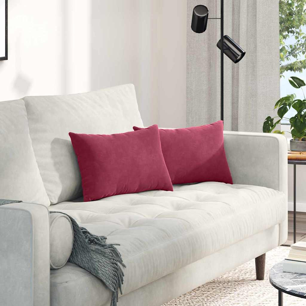 VidaXL sofa cushions, 2 pieces, wine red, 50 x 30 cm cord fabric