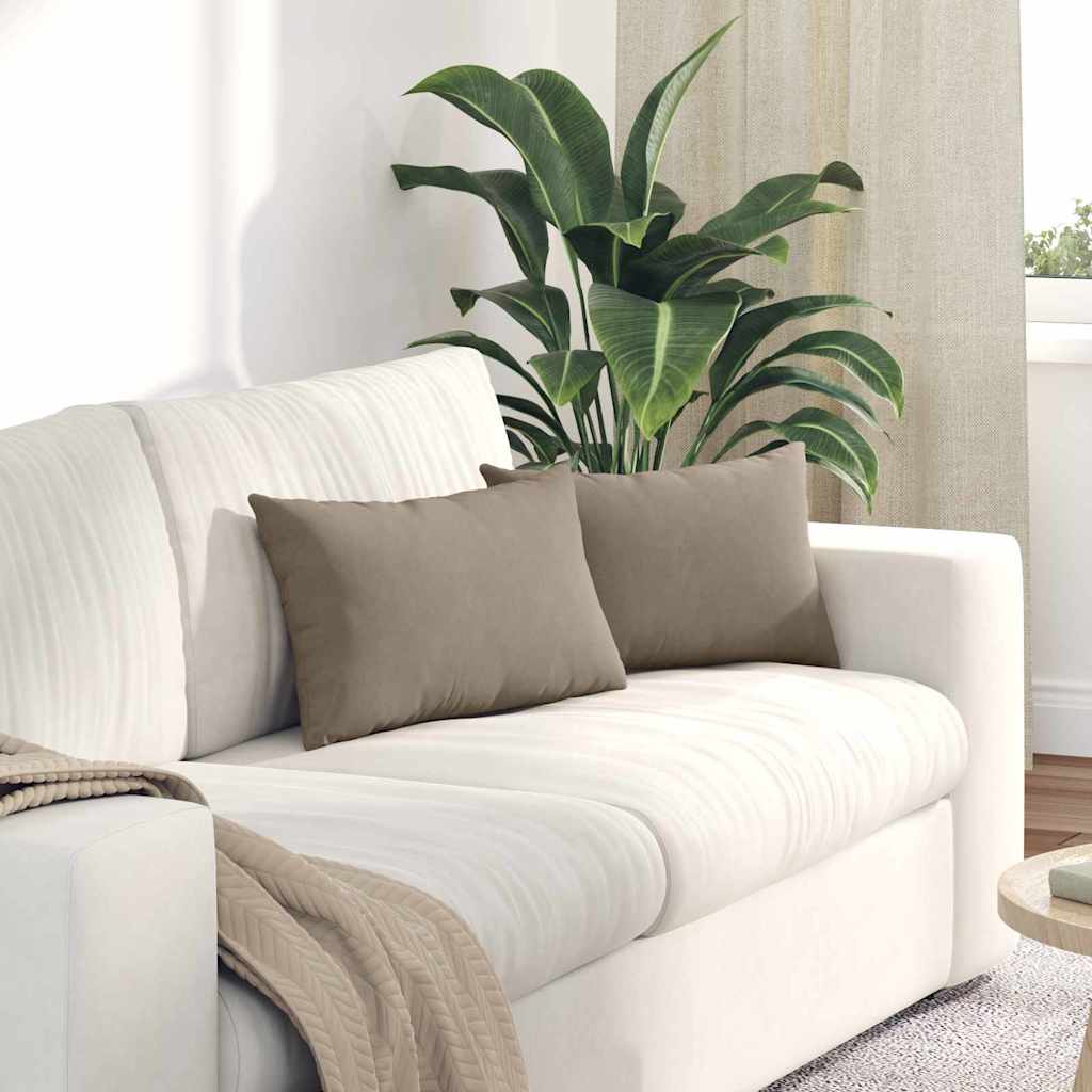 VidaXL Sofakissen 2 Stück Taupe 50 x 30 cm Stoff