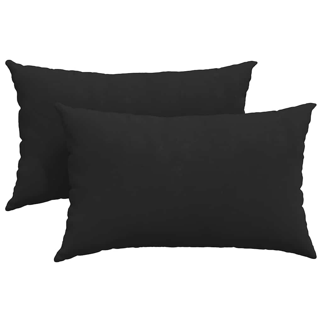 VidaXL Sofakissen 2 Stück Schwarz 50 x 30 cm Stoff