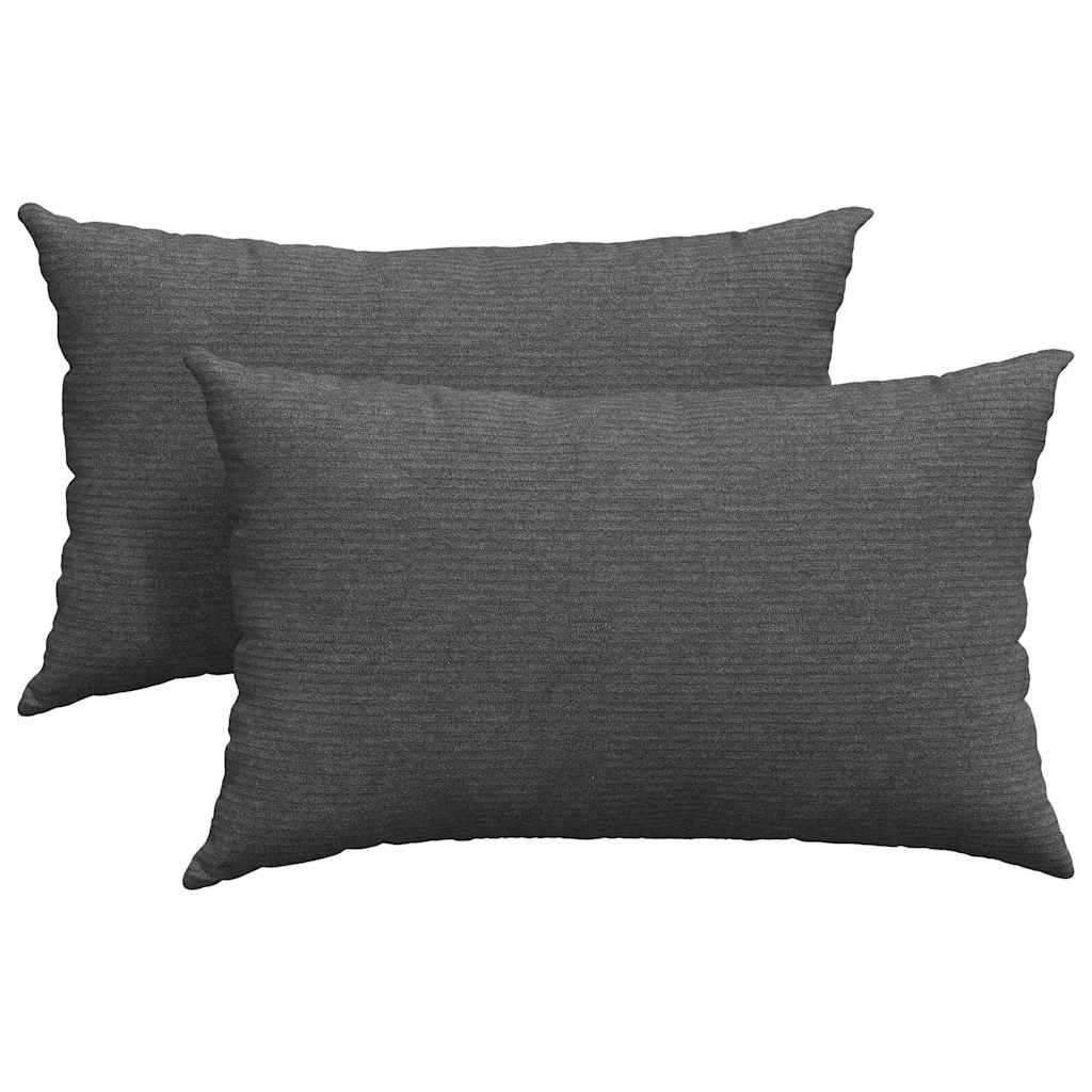 VidaXL Sofakissen 2 Stück dunkelgrau 50 x 30 cm Cordstoff