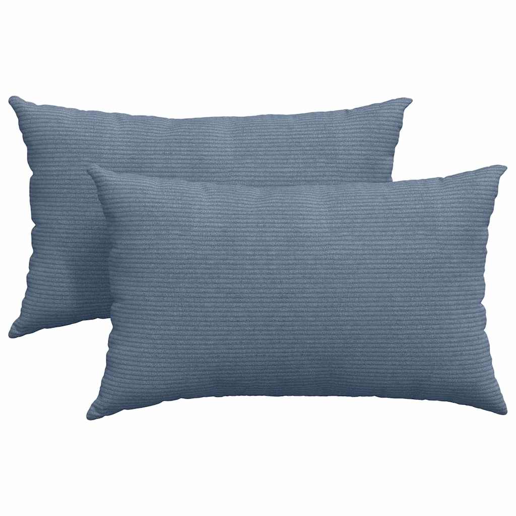 VidaXL Sofakissen 2 Stück blau 50 x 30 cm Cordstoff