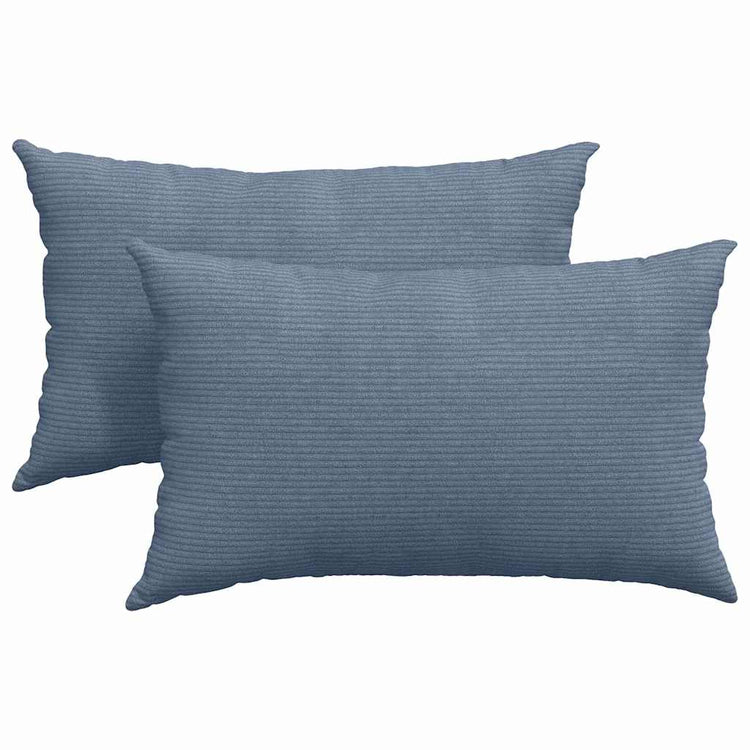 VidaXL Sofakissen 2 Stück blau 50 x 30 cm Cordstoff