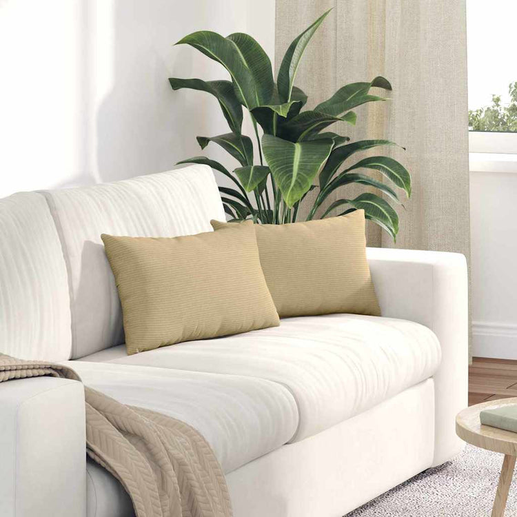VidaXL Sofakissen 2 Stück grau grün 50 x 30 cm Cordstoff