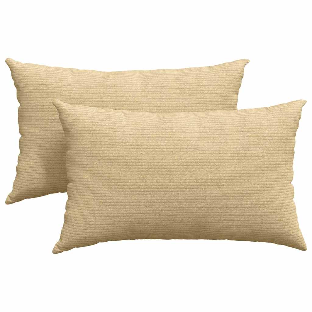 VidaXL Sofakissen 2 Stück grau grün 50 x 30 cm Cordstoff