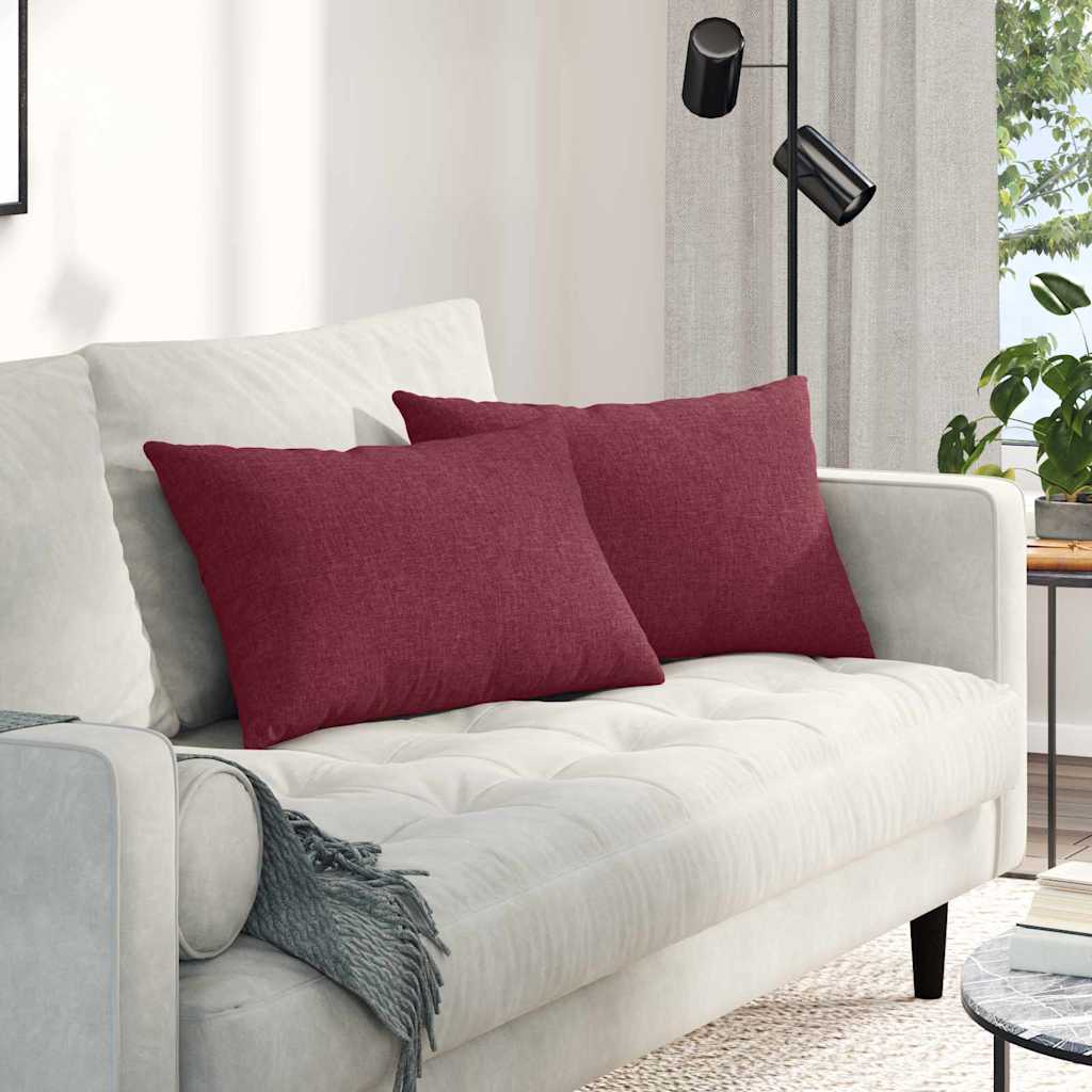 VidaXL Sofakissen 2 Stk. Weinrot 60 x 40 cm Stoff