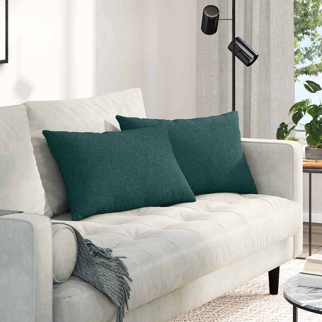 VidaXL Sofakissen 2 Stück dunkelgrün 60 x 40 cm Stoff
