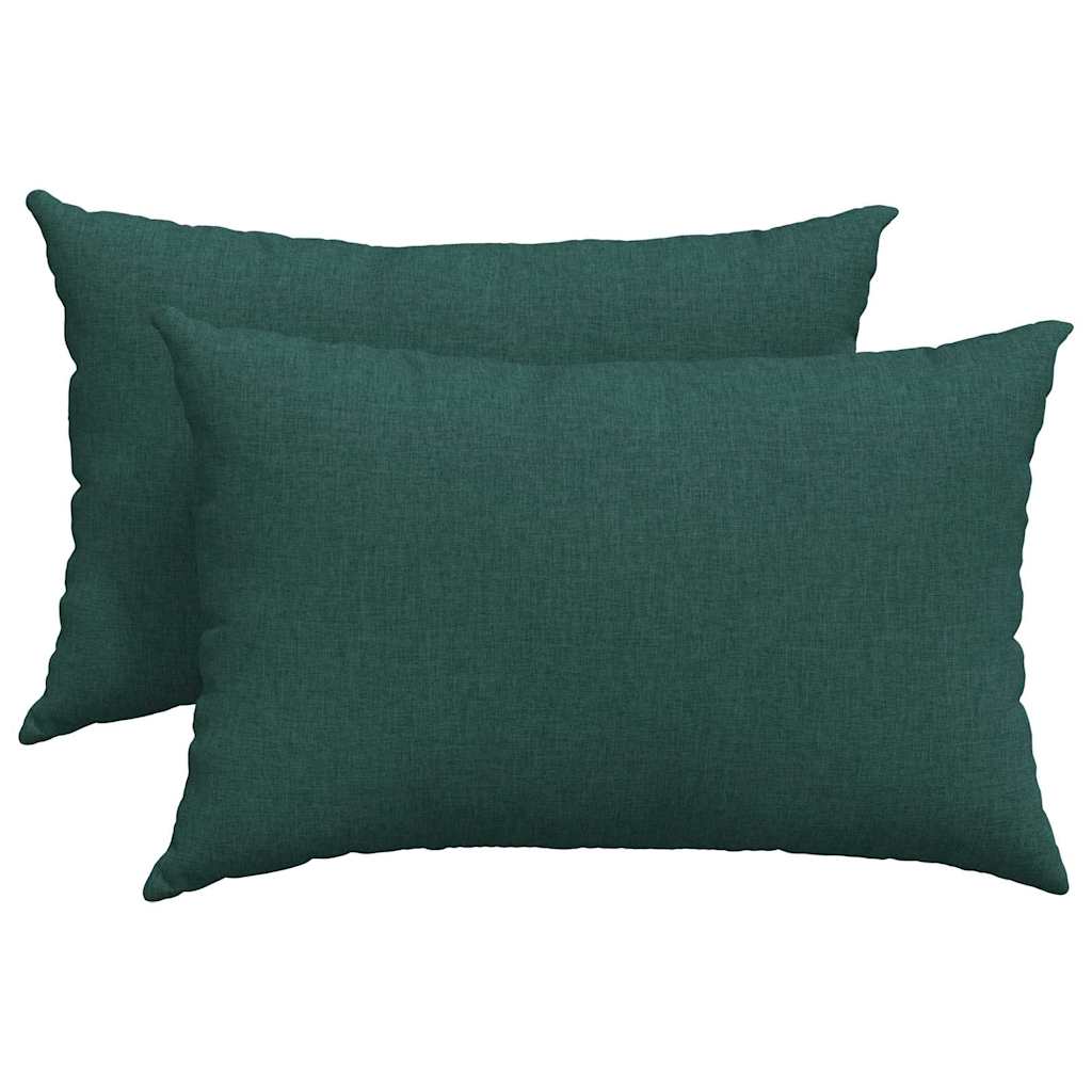 VidaXL Sofakissen 2 Stück dunkelgrün 60 x 40 cm Stoff