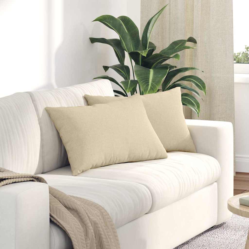 VidaXL Sofakissen 2 Stück Creme 60 x 40 cm Stoff