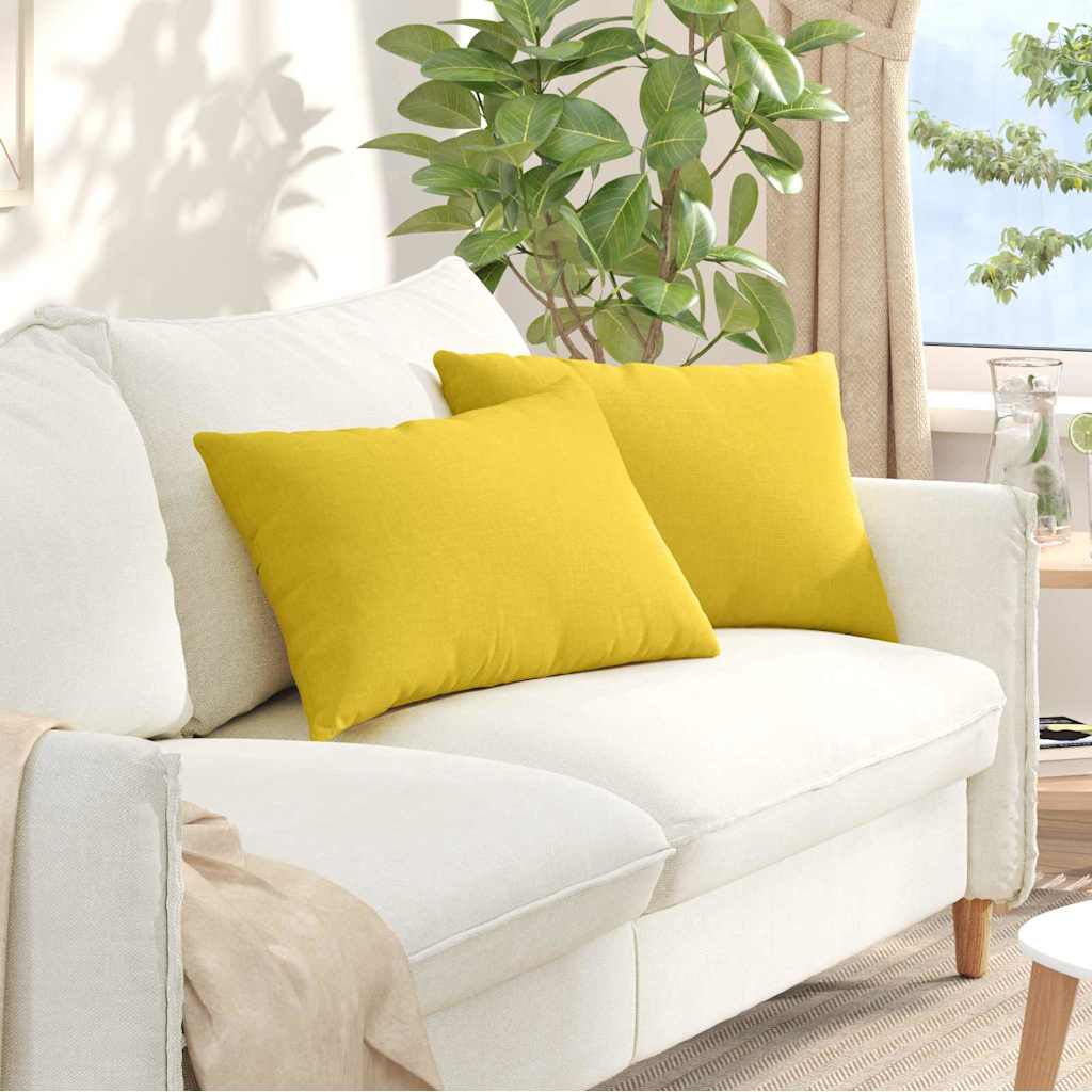 VidaXL Sofakissen 2 Stück hellgelb 60 x 40 cm Stoff
