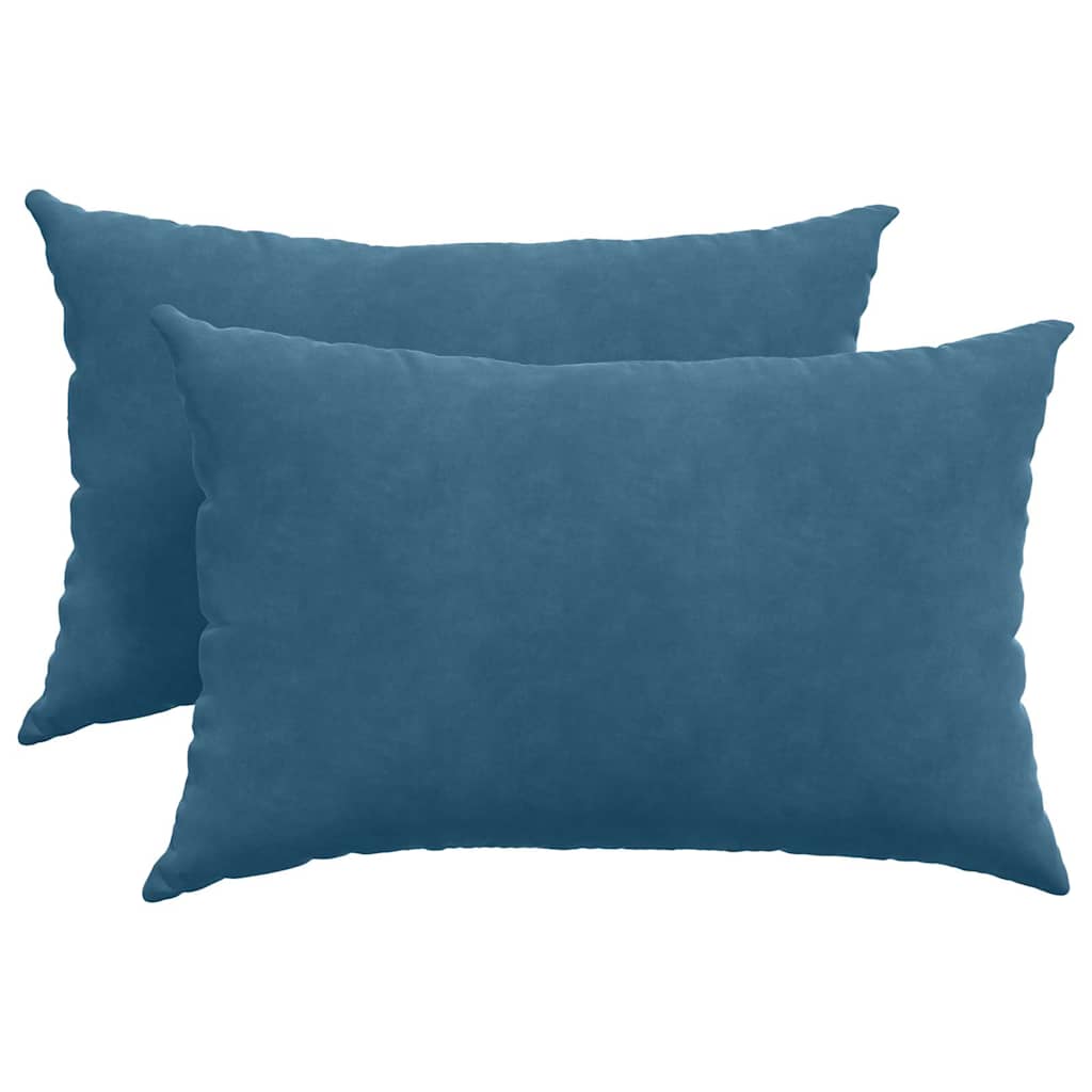 VidaXL Sofakissen 2 Stück blau 60 x 40 cm Cordstoff