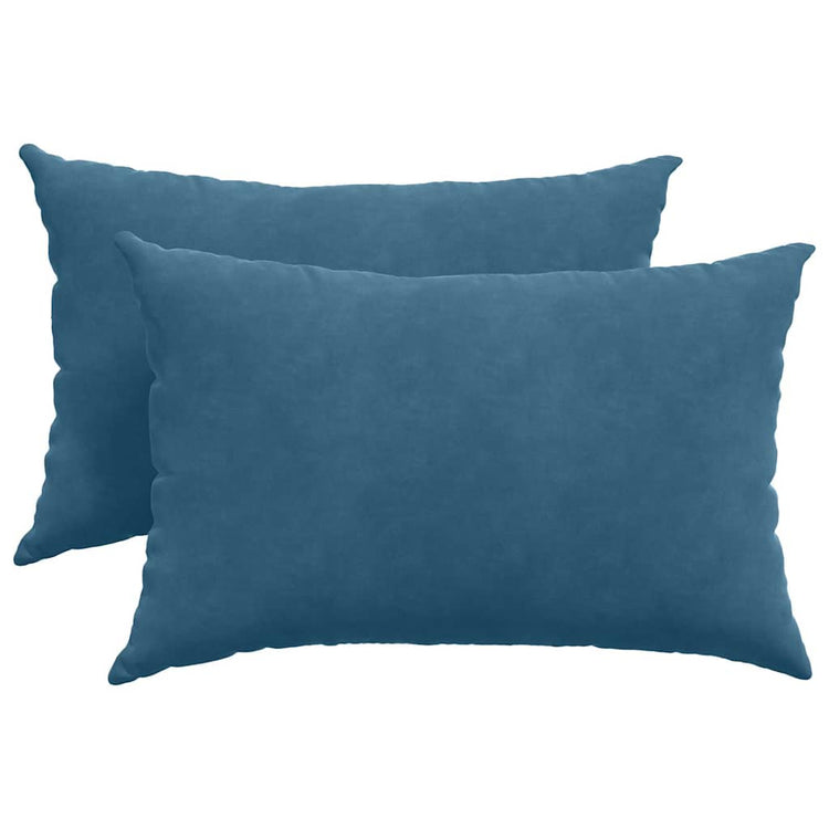 VidaXL Sofakissen 2 Stück blau 60 x 40 cm Cordstoff