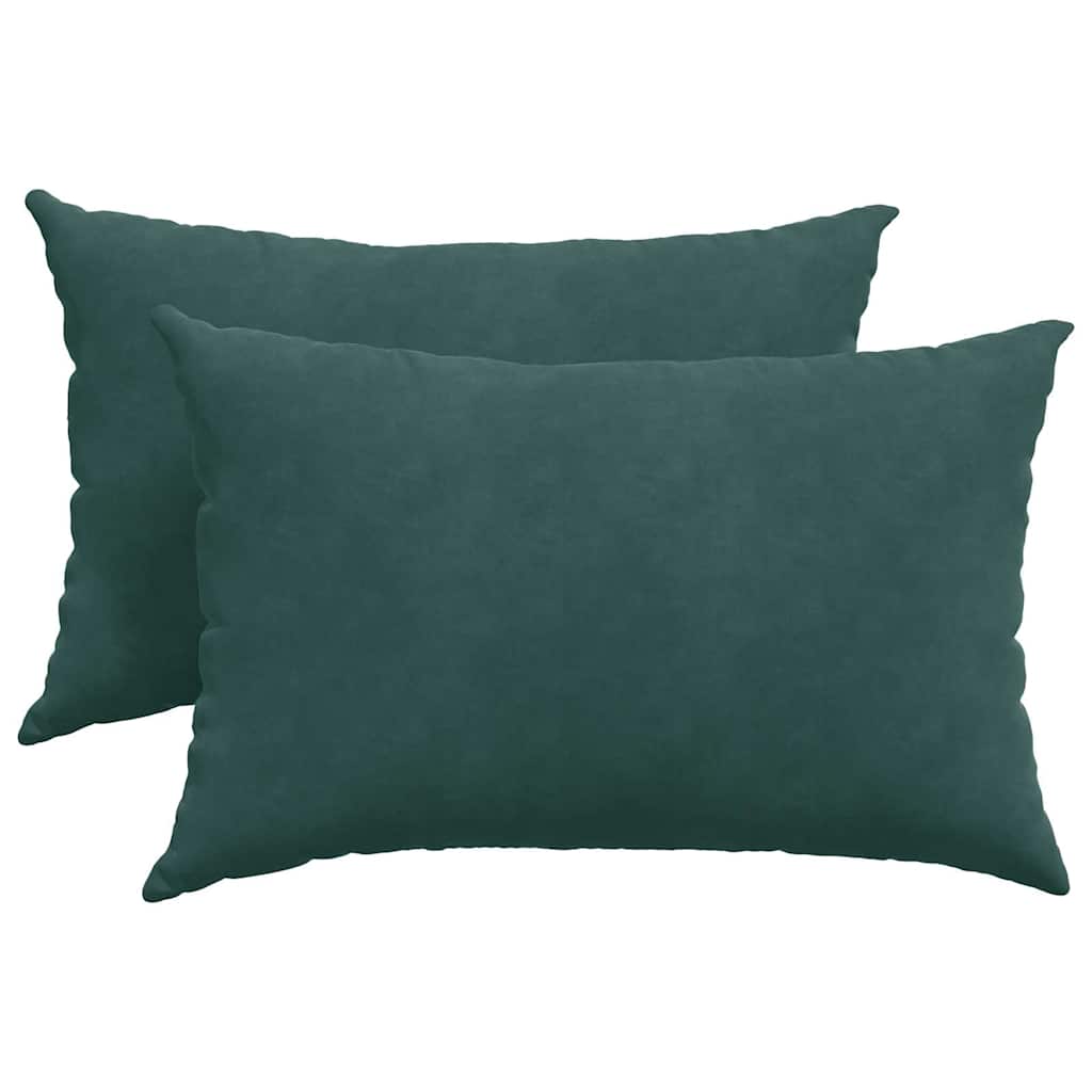 VidaXL Sofakissen 2 Stück dunkelgrün 60 x 40 cm Cordstoff