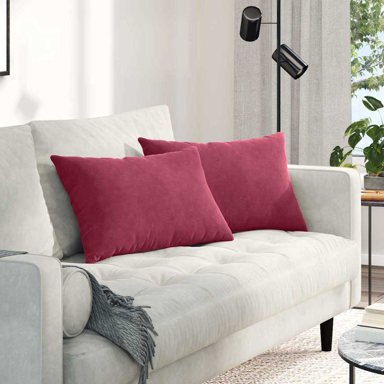 VidaXL Sofakissen, 2 Stück, Weinrot, 60 x 40 cm Cordstoff