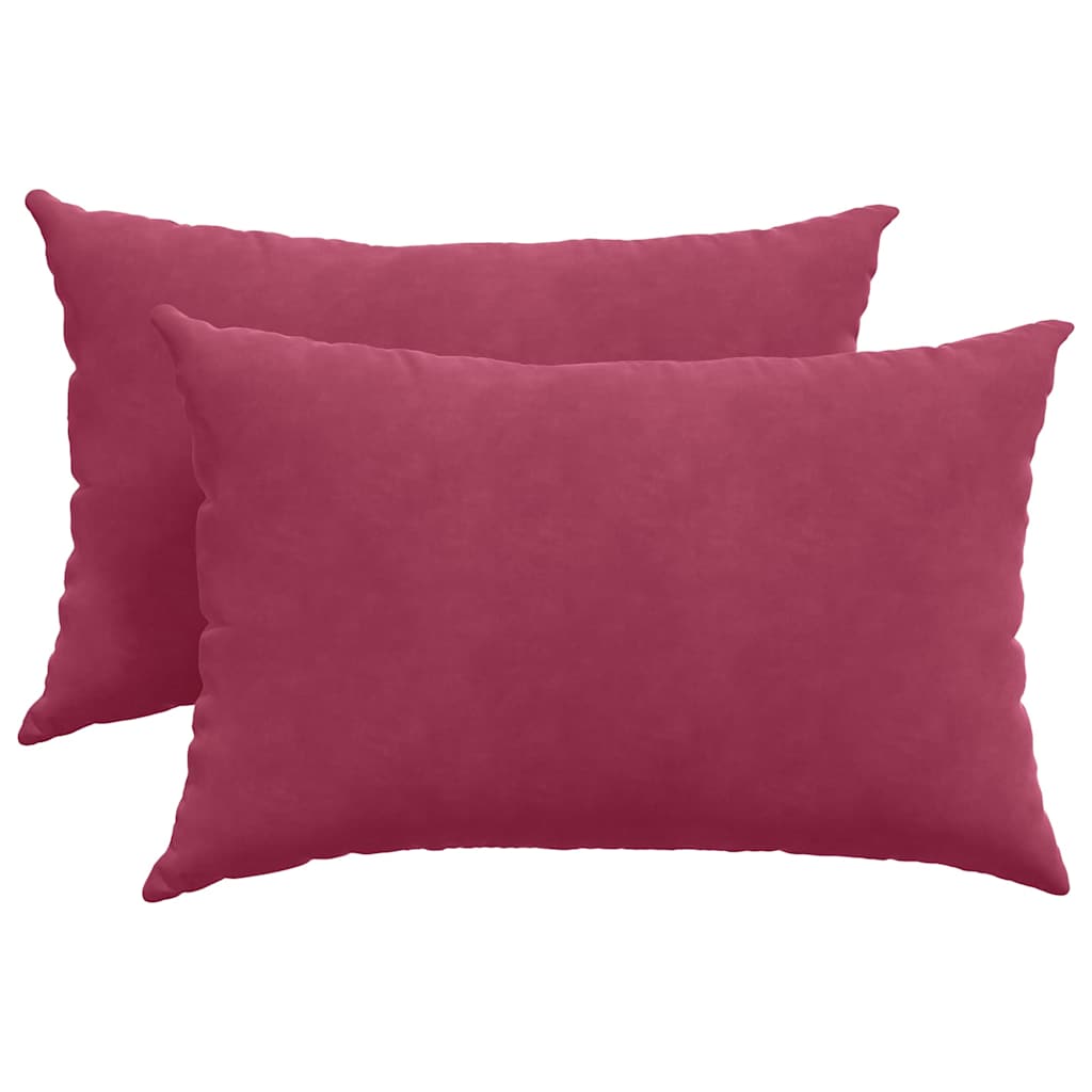 VidaXL Sofakissen, 2 Stück, Weinrot, 60 x 40 cm Cordstoff