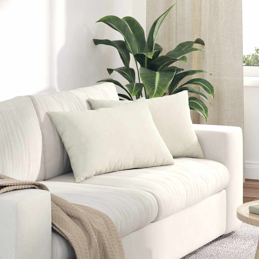 VidaXL Sofakissen 2 Stück Creme 60 x 40 cm Cordstoff