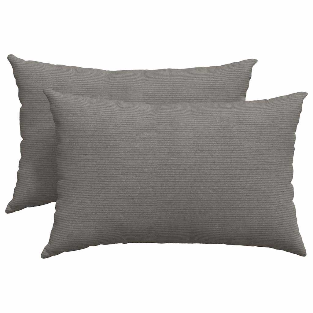 VidaXL Sofakissen 2 Stück hellgrau 60 x 40 cm Cordstoff