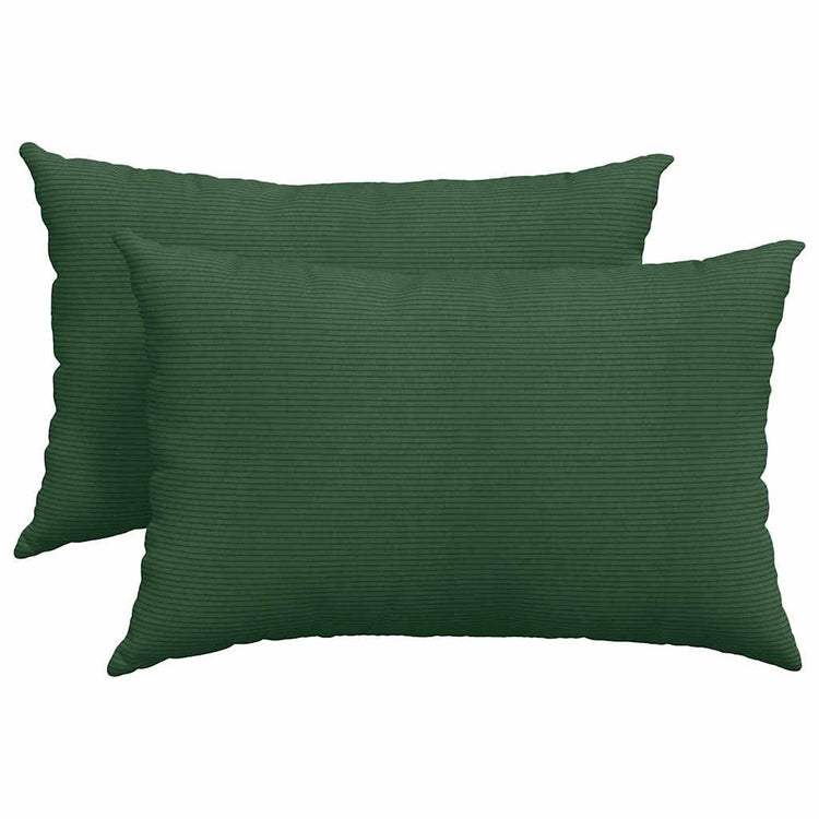 VidaXL Sofakissen 2 Stück dunkelgrün 60 x 40 cm Cordstoff