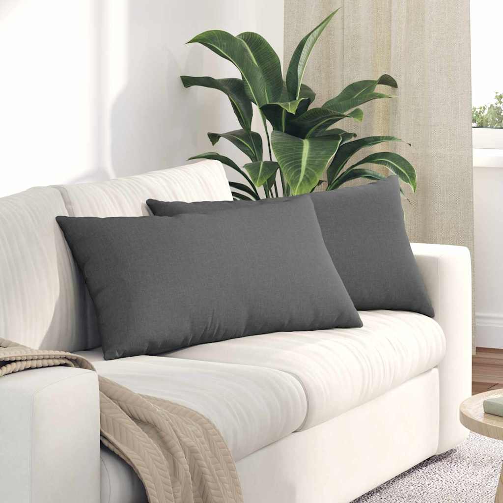 VidaXL Sofakissen 2 Stück dunkelgrau 80 x 40 cm Stoff