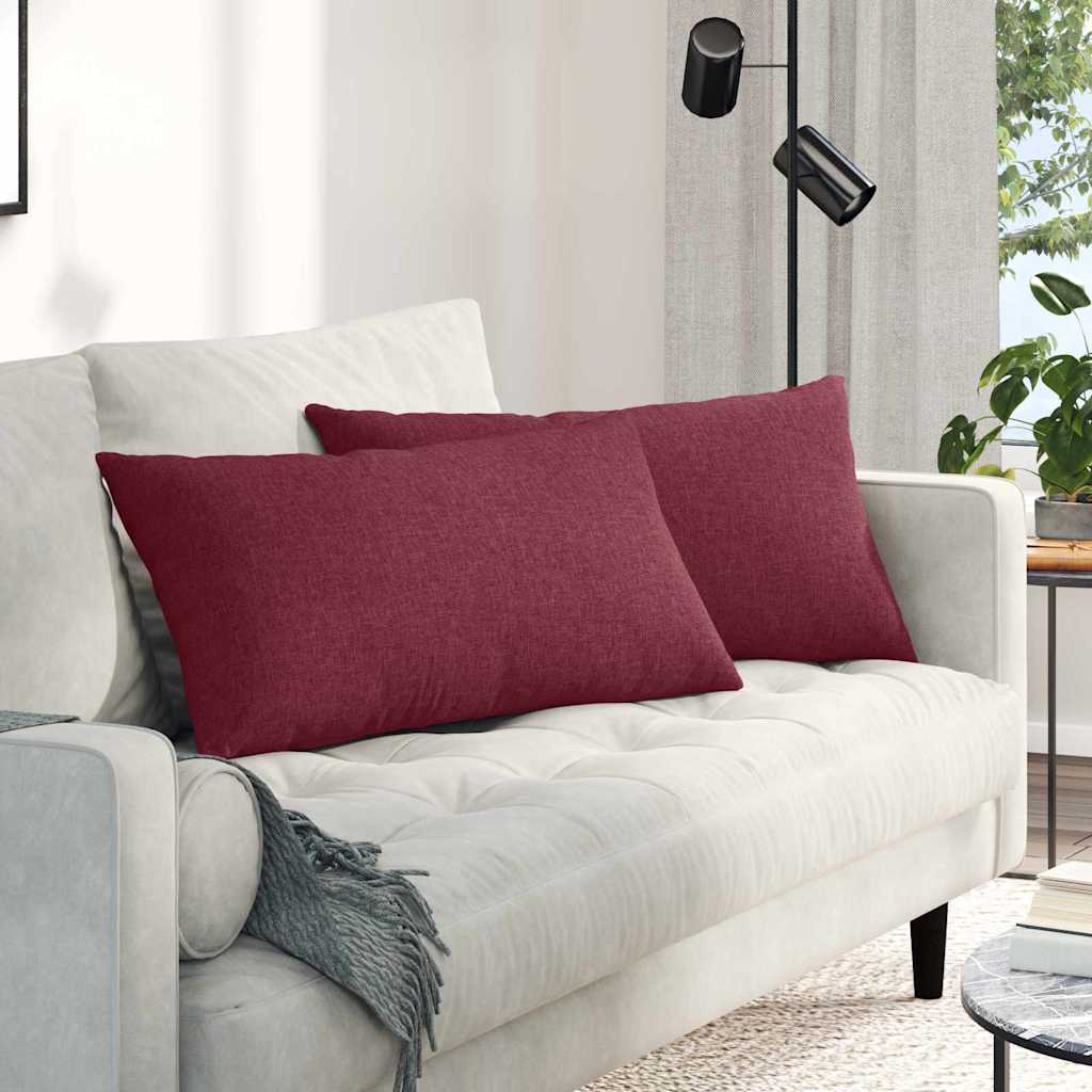 VidaXL Sofakissen 2 Stk. Weinrot 80 x 40 cm Stoff