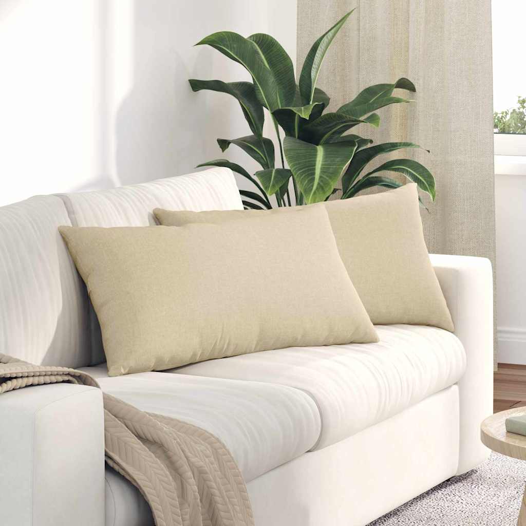 VidaXL Sofakissen 2 Stück Creme 80 x 40 cm Stoff