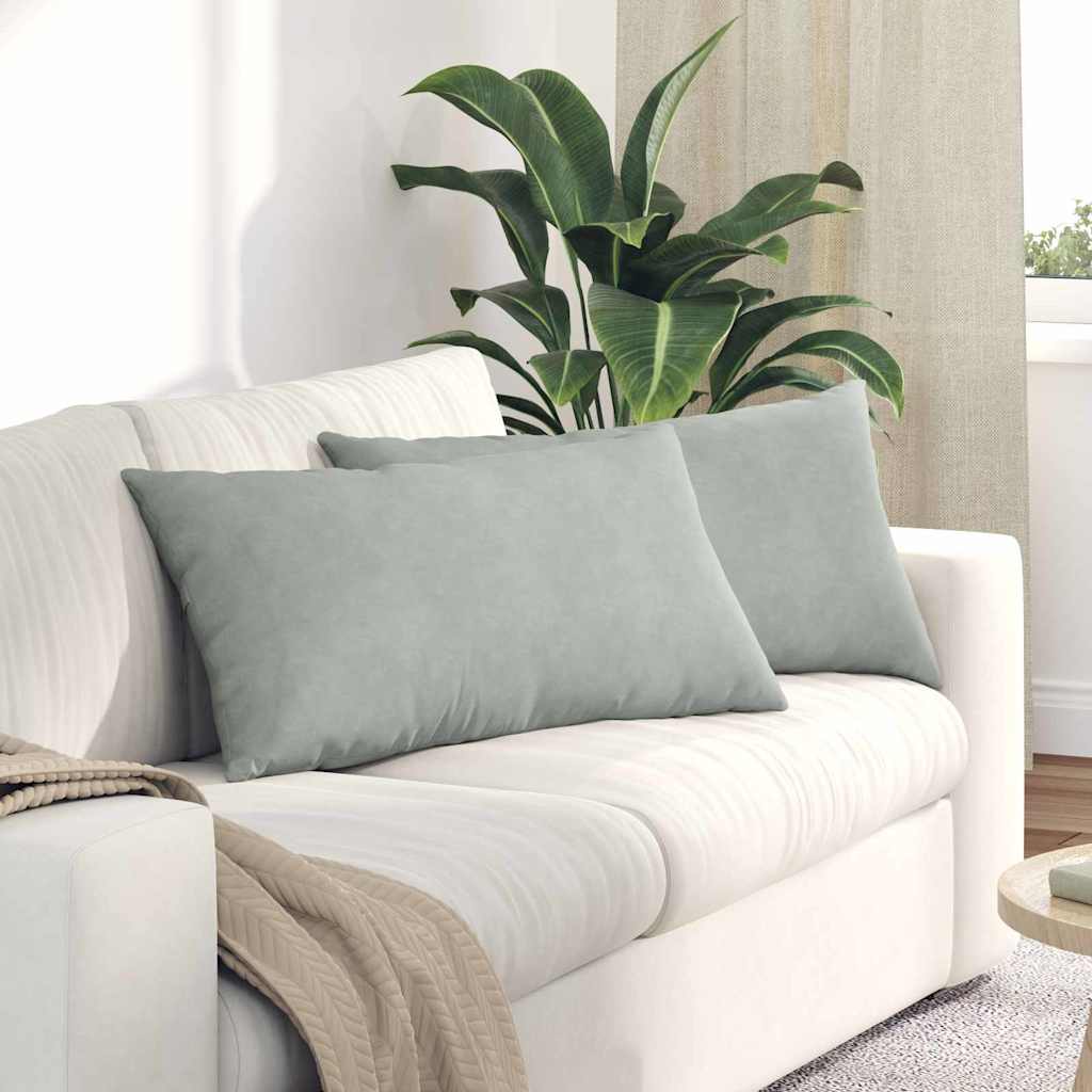 VidaXL Sofakissen 2 Stück hellgrau 80 x 40 cm Cordstoff