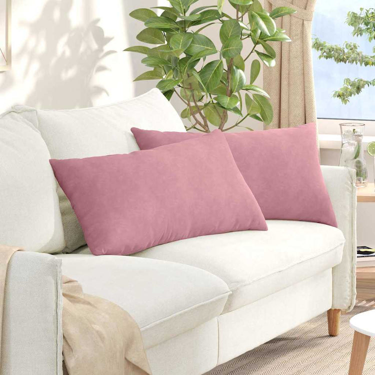 VidaXL Sofakissen 2 Stück rosa 80 x 40 cm Cordstoff