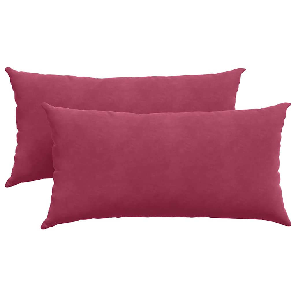 VidaXL Sofakissen 2 Stück weinrot 80 x 40 cm Cordstoff