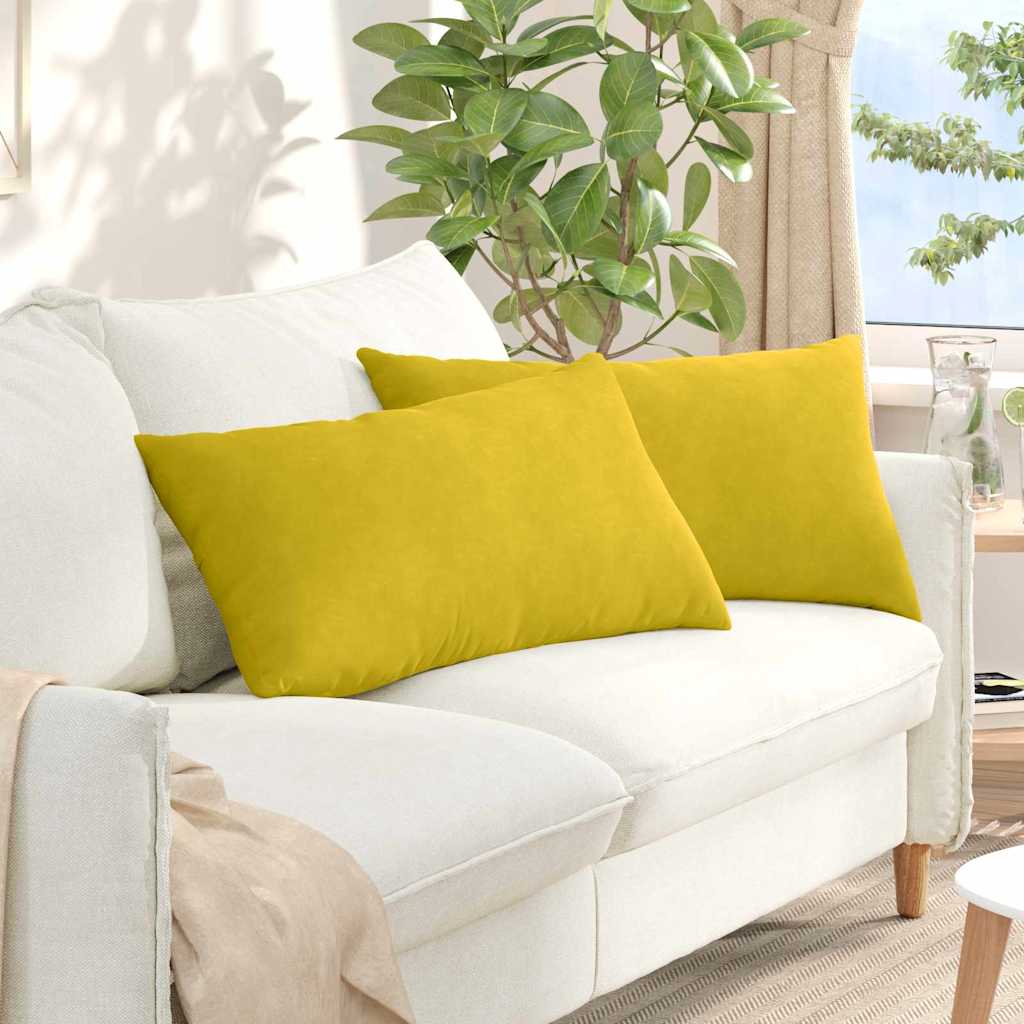 VidaXL Sofakissen 2 Stück Gelb 80 x 40 cm Cordstoff
