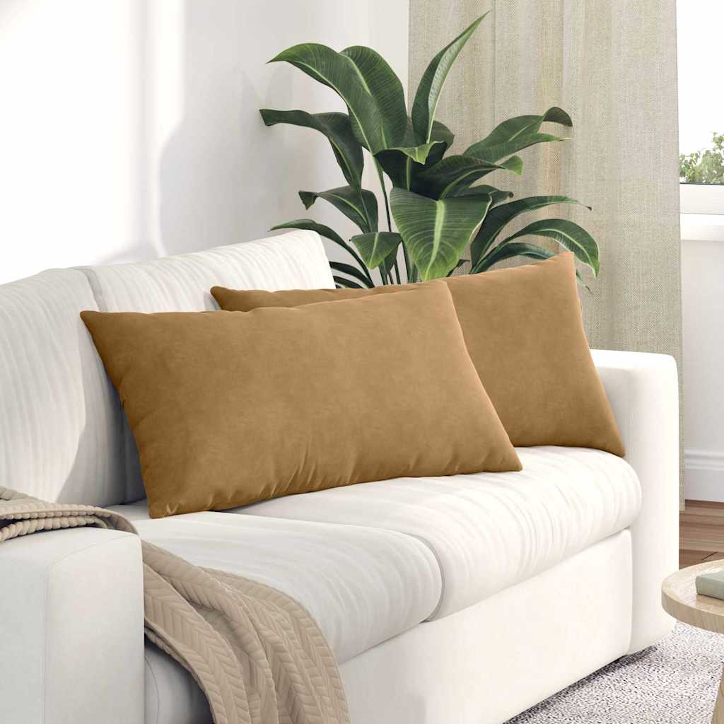 VidaXL Sofakissen 2 Stück braun 80 x 40 cm Cordstoff