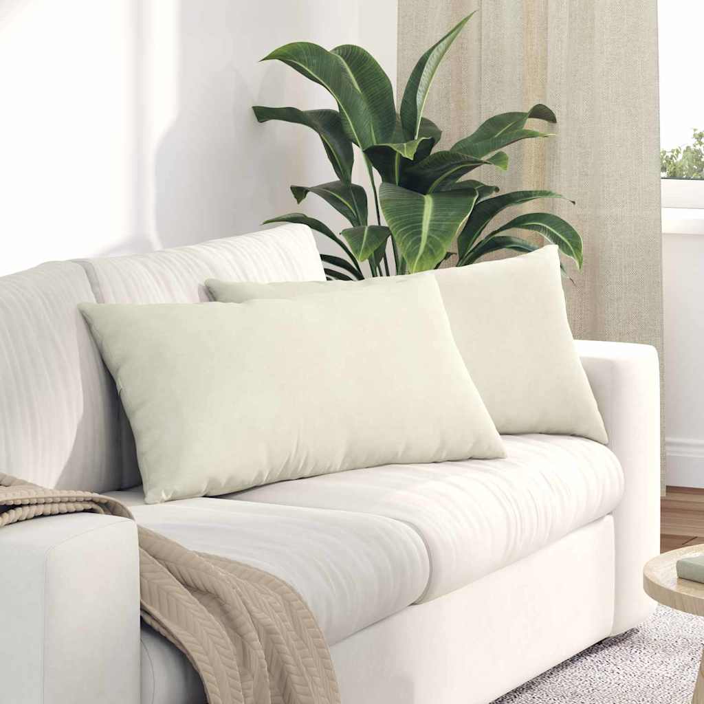 VidaXL Sofakissen 2 Stück Creme 80 x 40 cm Cordstoff