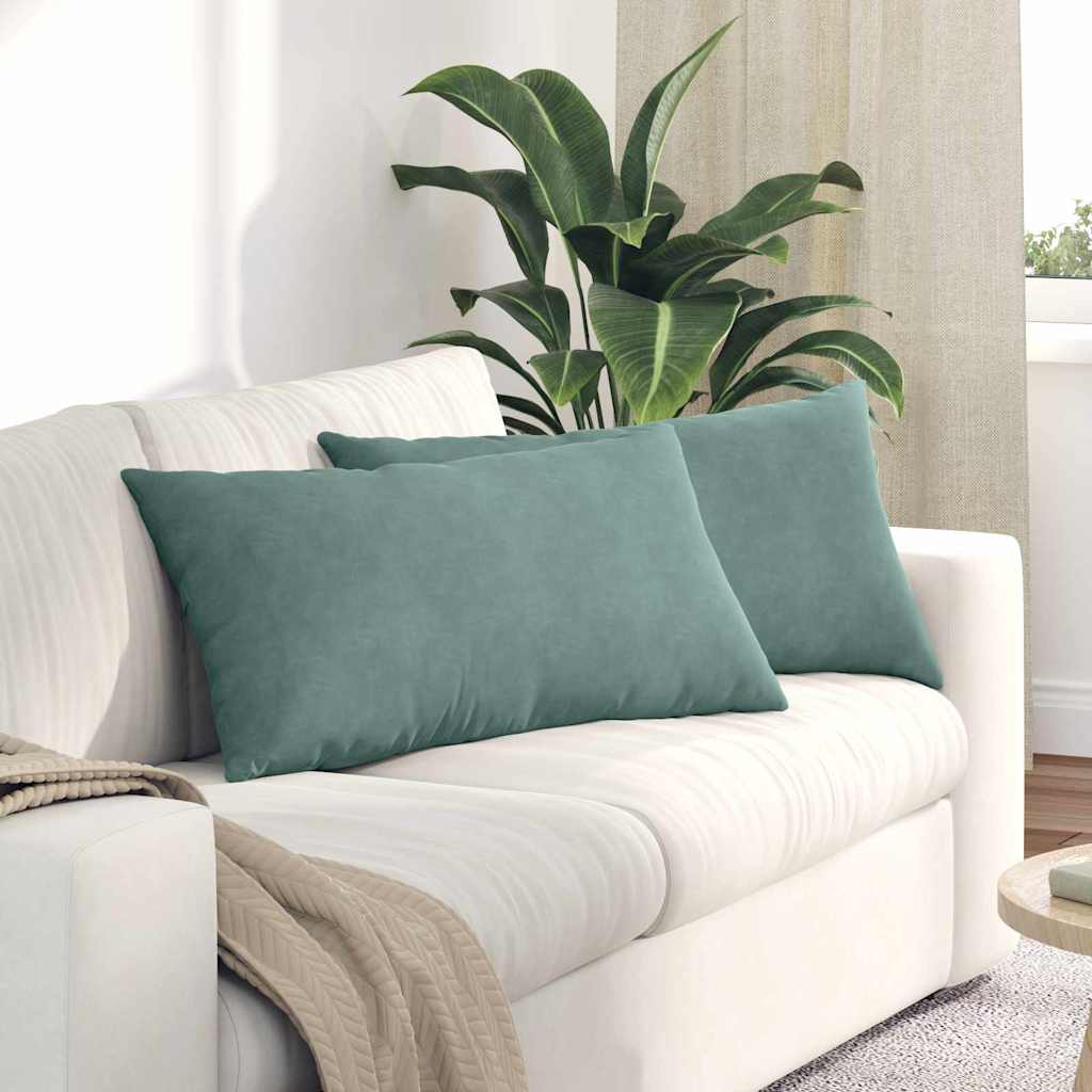 VidaXL Sofakissen 2 Stück Seegrün 80 x 40 cm Cordstoff